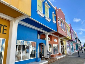 Some colourful shops of Bonaire capital Kralendijk.