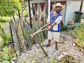 Izzy explains how cactus are used to make fences during a visit to Mangazina di Rei in Bonaire.