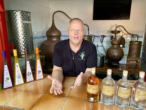 Eric Gietman explains using cadushy cactus to make liqueur at his distillery in Rincon on Bonaire.