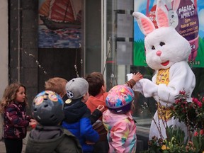 Kids and Easter Bunny from 2023 Beaches Easter Weekend Celebration.