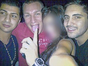 Rabih (Robby) Alkhalil, B.C. Hells Angel Larry Amaro and Wolfpack gangster James Riach. Alkhalil and Amero were convicted for their roles in gangland murder plot of Sandip Duhre in the lobby of Vancouver's Sheraton Wall Centre on Jan. 17, 2012.