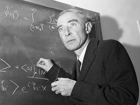 Dr. J. Robert Oppenheimer, creator of the atom bomb, is shown in his study at the Institute for Advanced Study, Dec. 15, 1957, in Princeton, N.J.