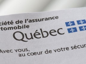 An SAAQ driver's licence notice is shown in Montreal, Wednesday, March 8, 2023.