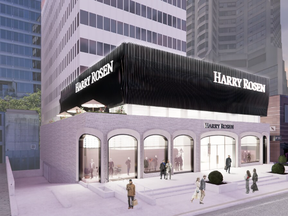 The new Harry Rosen three-story flagship space on Cumberland Street in Toronto, less than 200 metres from the brand's current Bloor St. store, will open by Spring 2026. HANDOUT/TORONTO SUN