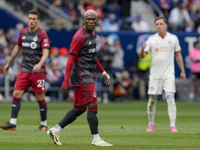 With captain Jonathan Osorio prevented from joining Canada due to a hip injury, Toronto FC has only lost Honduran midfielder Deybi Flores to national team duty during the current FIFA international window. Flores, centre, plays during an MLS soccer match against FC Cincinnati, in Cincinnati, Sunday, Feb. 25, 2024.