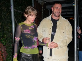 Taylor Swift with Travis Kelce in New York.