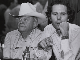 Las Vegas casino owner Benny Binion, left, and son Ted. UNLV DIGITAL