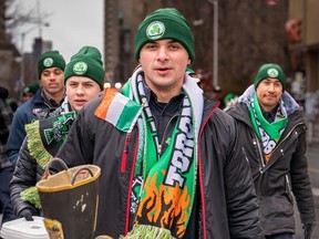 The Toronto Professional Firefighters Association, part of Sundays St. Patricks Day Parade, will be collecting cash and canned goods on the Parade route in support of the Daily Bread Food Bank.