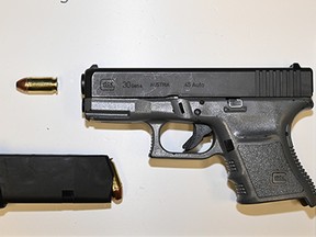 A 26-year-old man was allegedly caught in a stolen vehicle with auto theft tools, a gun and drugs during a traffic stop in Oakville on Wednesday, March 13, 2024.