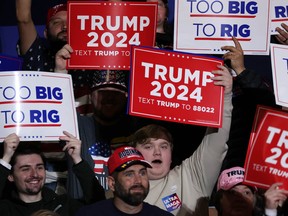 Supporters of Republican presidential candidate and former U.S. President Donald Trump
