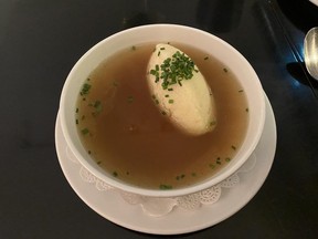 Beef consommé with dumpling at Zur Herknerin in Vienna is like a medicine, owner Stefanie Herknerin tells us.