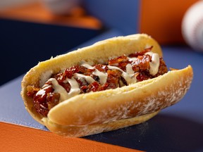 The Hot Maple & Bacon Hot Dog is a new addition to the Rogers Centre menu in 2024.