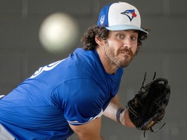 Toronto Blue Jays pitcher Jordan Romano pitches during Spring Training.