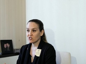 Arizona state Sen. Eva Burch, D-Phoenix, talks about her decision to have an abortion during an interview at her Capitol office Tuesday, March 19, 2024, in Phoenix. The lawmaker says she plans to have an abortion after learning that her pregnancy is not viable, making the announcement on the state Senate floor Monday, according to the Arizona Republic.