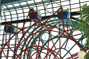 The Crystal Kaleidoscope Ferris Wheel inside of the Woodbine Centre in Rexdale was shut down after the ride stalled and 10 people had to be rescued by Toronto firefighters on Thursday, April 11, 2024.