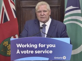 Framegrab of Ontario Premier Doug Ford