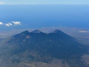 Mount Ijen volcano in Banyuwangi, taken from an airplane