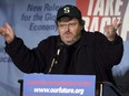 Controversial film maker Michael Moore speaks at a Campaign for America's Future press conference 27 July 2004, in Boston, Massachusetts.