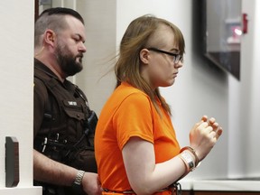 Morgan Geyser is brought into Waukesha County Circuit Court for a motion hearing on Wednesday, April 10, 2024, in Waukesha, Wis.