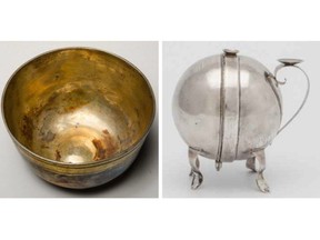 Silver looted by Nazis from Holocaust victims Mina and Adolf Ackermann is being returned to London, the adopted hometown of their lone surviving child, the late Western University professor Theodore Ackermann. (Photos: Bavarian National Musuem)