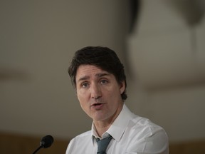 Justin Trudeau during a press conference