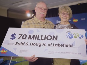 Latest LOTTO Max $70 million winners, Doug and Enid Hannon of Lakefield (OLG.ca)