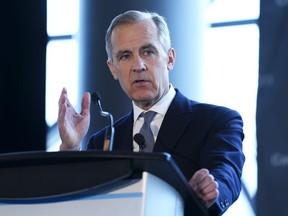 Mark Carney speaks during the Canada 2020 Net-Zero Leadership Summit in Ottawa on Wednesday, April 19, 2023.