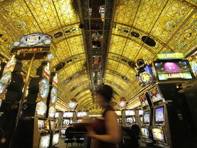 Stained glass covers the ceiling at the Tropicana Resort & Casino on Wednesday, March 28, 2007, in Las Vegas.