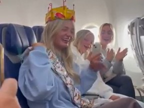 A bride-to-be flying to her bachelorette party in Texas received a special surprise on the flight.