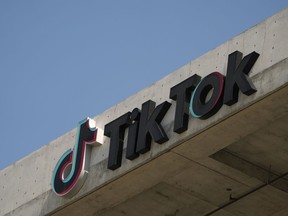 The TikTok Inc. logo is seen on their building in Culver City, Calif., Monday, March 11, 2024.