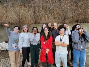 The Ontario Science Centre’s Science School students are prepared to experience the solar eclipse safely with the proper eclipse glasses.