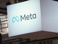 The Meta logo is seen at the Vivatech show in Paris, France, Wednesday, June 14, 2023.