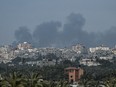 Smoke billows following an Israeli bombardment