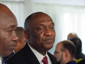 Former Haitian Senator Youri Latortue attends the swearing in of a new transitional council in Port-au-Prince, Haiti, on April 25, 2024.