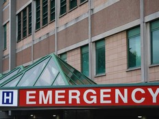 The emergency sign of a Toronto hospital is photographed on Tuesday, Sept. 27, 2022.