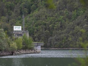A view of the Enel Green Power hydroelectric plant at the Suviana Dam, some 70 kilometres southwest of Bologna, Italy, Wednesday, April 10, 2024.