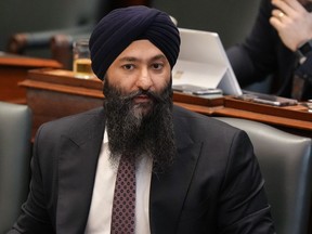 Ontario's Minister of Transportation Prabmeet Sarkaria attends Question Period at the Ontario Legislature in Toronto, Tuesday, Nov. 28, 2023.