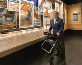 Dr. Wallace Chung inside Chung/Lind Gallery at Irving K Barber Centre UBC in Vancouver, BC, April 19, 2024.