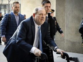 FILE - Harvey Weinstein arrives at a Manhattan courthouse as jury deliberations continue in his rape trial in New York, on Feb. 24, 2020. Weinstein will appear in a New York City court on Wednesday, May 1, 2024, according to the Manhattan district attorney's office.