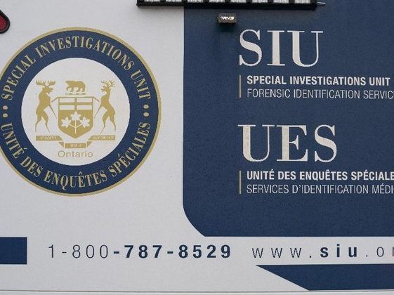 The logo of the Ontario Special Investigations Unit is pictured in Toronto on  April 12, 2024. (The Canadian Press/Arlyn McAdorey)