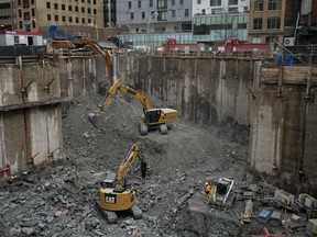 Statistics Canada is set to release its March labour force survey this morning. Construction is shown at the site of a new condominium project in downtown Toronto, Tuesday, Jan. 24, 2023.