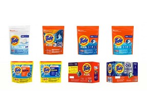 Packages of the recalled Tide Pods products are pictured in a photo provided by the U.S. Consumer Product Safety Commission,