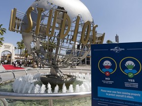 FILE - The Universal Studios Hollywood officially reopens to the public at 25% capacity with COVID-19 protocols in place in Los Angeles, on April 16, 2021. A tram accident at Universal Studios in Los Angeles injured multiple people Saturday night, April 20, 2024, authorities and the company said.