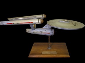 The first model of the USS Enterprise is displayed
