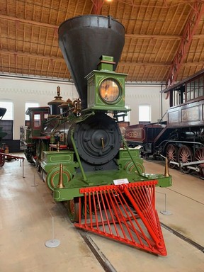 One of the many vintage locomotives situated in the 1884 Baldwin Roundhouse, the star attraction of the Baltimore & Ohio Railroad Museum in downtown Baltimore.