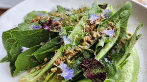 The baby romaine with soured cream, candied walnuts and ramps is a superb salad at The Gate. SARA SHANTZ PHOTO