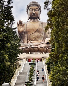 The Big Buddha statue located near the Pol Lin Monastery on Lantau Island is a major tourist attraction. (EDDIE CHAU/Toronto Sun)