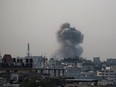 Smoke billows during Israeli bombardment