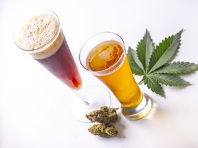 Cold beer and marijuana