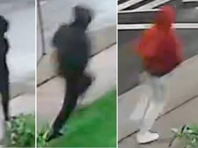 Police in Hamilton released these images of three suspects believed to be involved in a shooting last week.